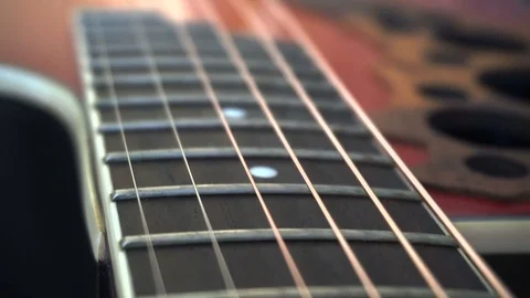 Acoustic guitar strings Stock Footage 83547380