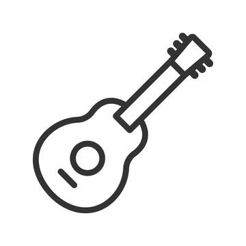 Acoustic guitar vector icon. classical, instrument, musical, rock, sound, aco Stock Illustration