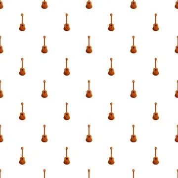 Acoustic guitars pattern creating seamless musical background Stock Illustration