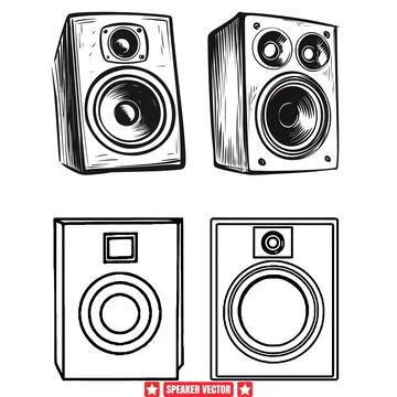 Acoustic Harmony  Speaker Vector Ensemble Stock Illustration
