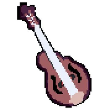 Acoustic mandolin pixel art vector illustration イラスト素材