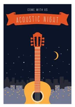 Acoustic Night Poster Stock Illustration