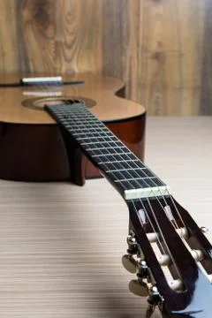 Acoustic six-string guitar Stock Photos