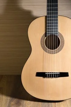 Acoustic six-string guitar Stock Photos