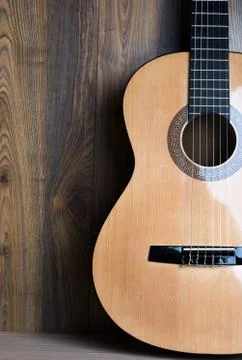 Acoustic six-string guitar Stock Photos