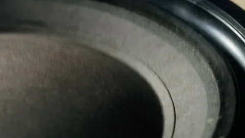 Acoustic sound system close-up. Loud music volume macro shooting. Professional Stock Footage 169199221