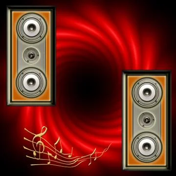 Acoustic speakers system Stock Illustration