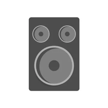 Acoustic speakers on white background. Vector illustration in trendy flat style Stock Illustration