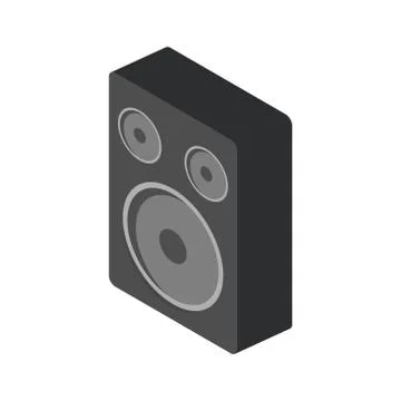 Acoustic speakers on white background. Vector illustration in trendy Isometric Stock Illustration
