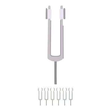 Acoustic tuning fork vector cartoon graphic Stock Illustration