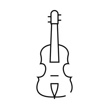 Acoustic violin line icon vector illustration black Stock Illustration