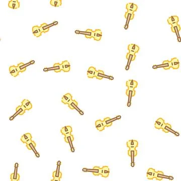 Acoustic violin vector seamless pattern Stock Illustration