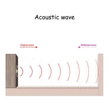 Acoustic wave. sound reflection. Stock Illustration