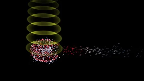 Acoustophoresis of multiple particles. 3d animation render Stock Footage 340238527