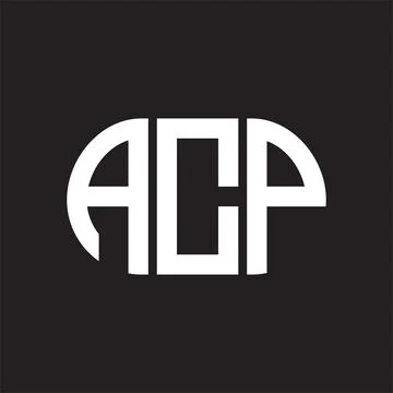 ACP letter logo design on black background. ACP creative initials letter logo Stock Illustration