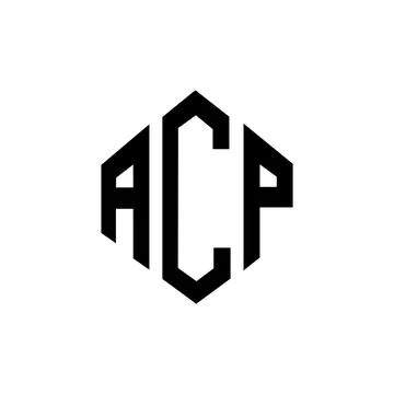 ACP letter logo design with polygon shape. ACP polygon and cube shape logo .. Stock Illustration