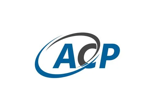 ACP letters creative modern elegant swoosh logo design Stock Illustration
