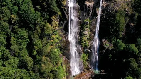 Acquafraggia Waterfalls through a drone-based parallax effect Stock-Footage 297367830