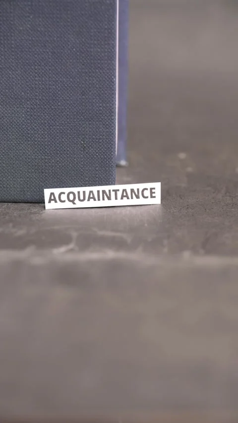 Acquaintance Text Label in Minimal Setting Representing Personal Video stock 338237689