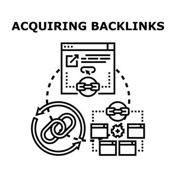 Acquiring backlinks strategy for search engine optimization Stock Illustration