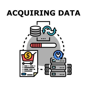 Acquiring data for business analytics and processing Stock Illustration