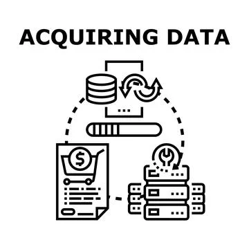 Acquiring data for business analytics and processing Stockillustratie