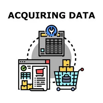 Acquiring data process for business analysis Stock Illustration