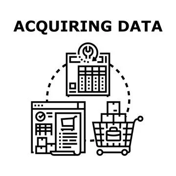 Acquiring data process for business analysis Stock Illustration
