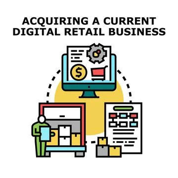Acquiring digital retail business process and strategy Illustrazione stock