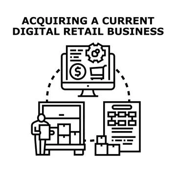 Acquiring digital retail business process and strategy Illustrazione stock