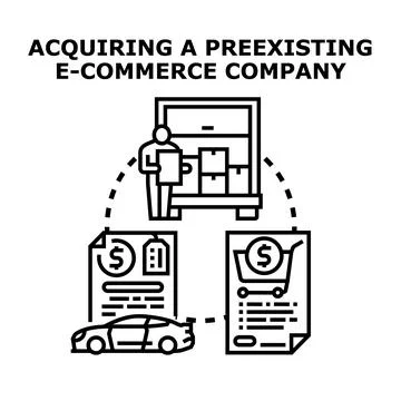 Acquiring existing e commerce business for company growth Stock Illustration