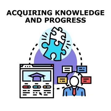 Acquiring knowledge and achieving personal and professional progress Stock Illustration