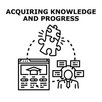 Acquiring knowledge and achieving personal and professional progress Stock Illustration
