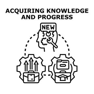 Acquiring knowledge and progress for business development Stock Illustration