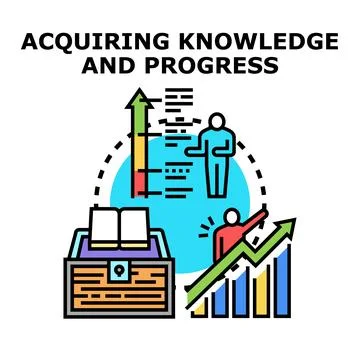 Acquiring knowledge and progress concept illustration Stock Illustration