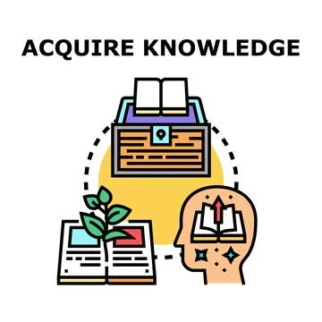 Acquiring knowledge through learning, studying, and education development Stock Illustration