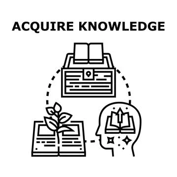 Acquiring knowledge through learning, studying, and education development Stock Illustration