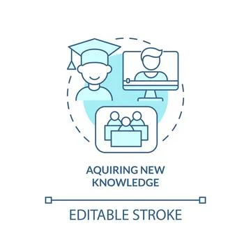 Acquiring new knowledge turquoise concept icon Stock Illustration