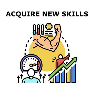 Acquiring new skills for professional development and personal growth Stock Illustration