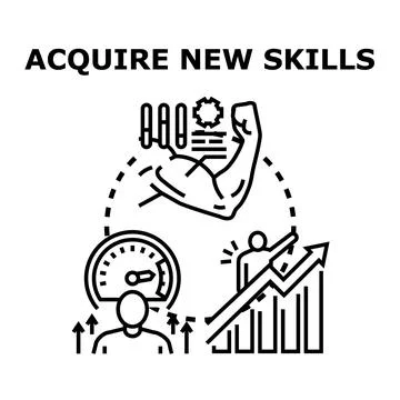 Acquiring new skills for professional development and personal growth Stock Illustration