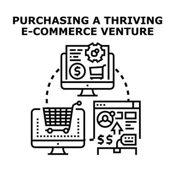 Acquiring thriving e commerce business venture concept Stock Illustration