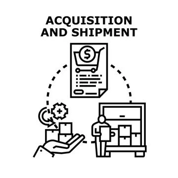 Acquisition and shipment process concept vector illustration Stock Illustration