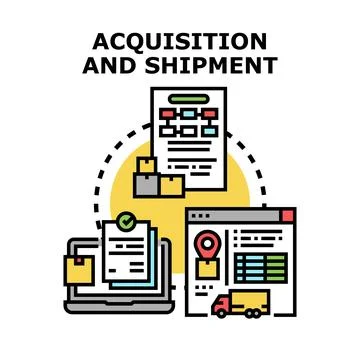 Acquisition and shipment process vector concept Stock Illustration