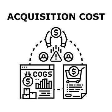 Acquisition cost attracting customers while managing expenses Stock Illustration