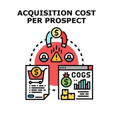 Acquisition cost per prospect strategy and concept Stock Illustration