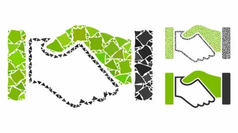 Acquisition handshake Composition Icon of Rugged Elements Illustrazione stock