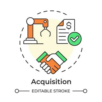 Acquisition multi color concept icon Stock Illustration