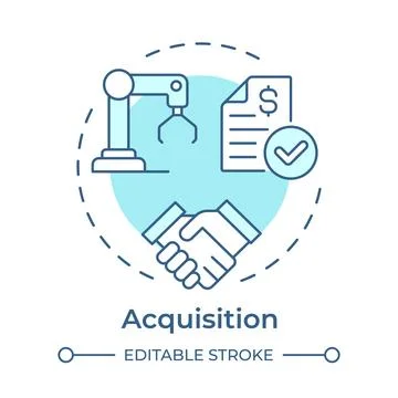 Acquisition soft blue concept icon Stock Illustration