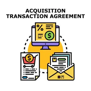 Acquisition transaction agreement concept vector illustration Stock Illustration