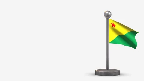 Acre 3D waving flag animation on tiny flagpole. Stock Footage 120787115